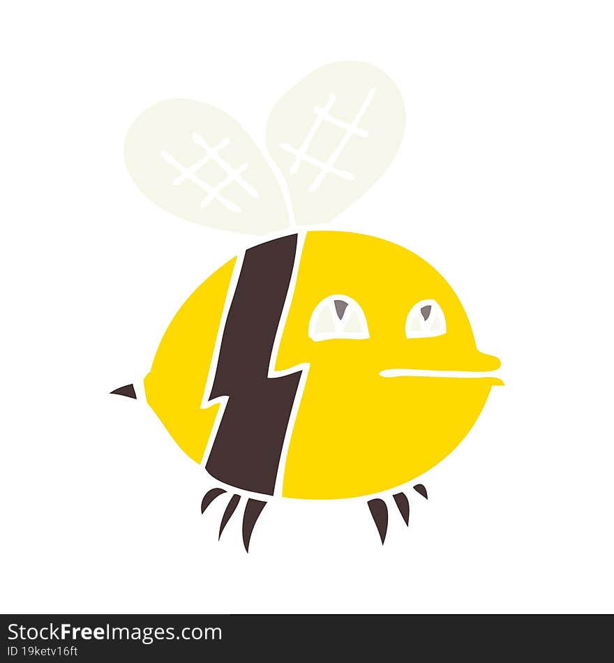 Flat Color Style Cartoon Bee