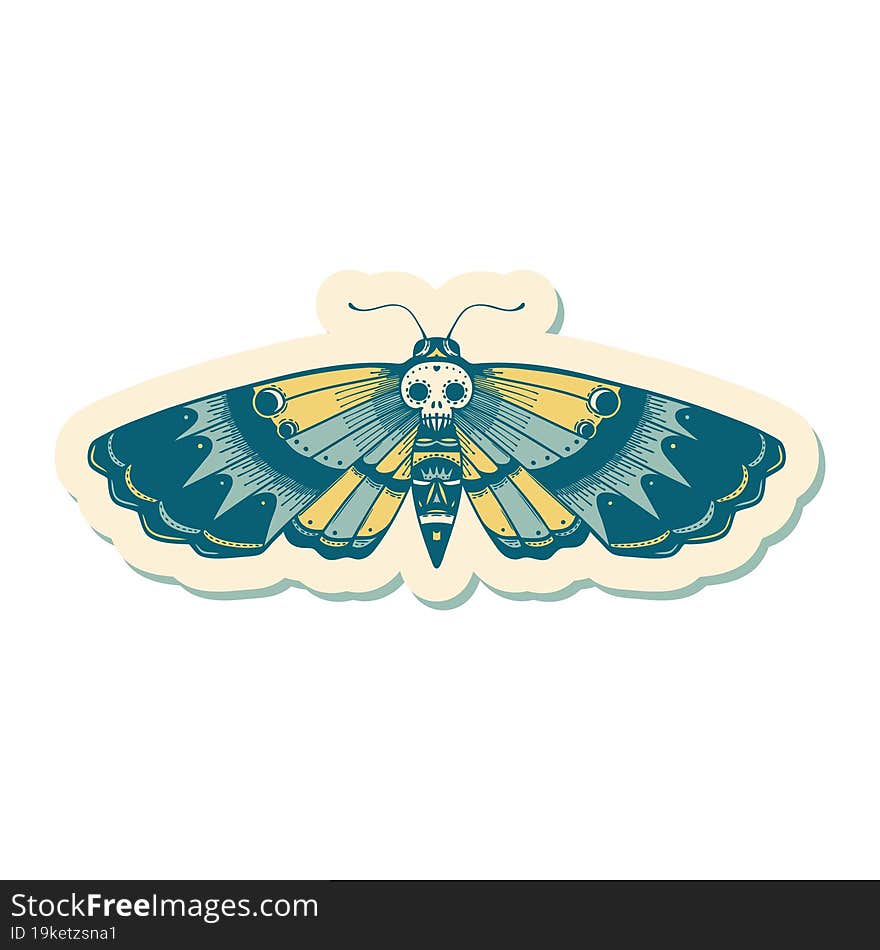 Tattoo Style Sticker Of A Deaths Head Moth