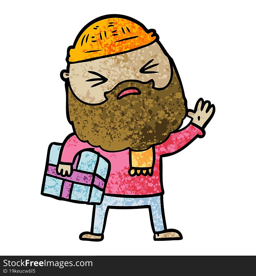 cartoon man with beard. cartoon man with beard