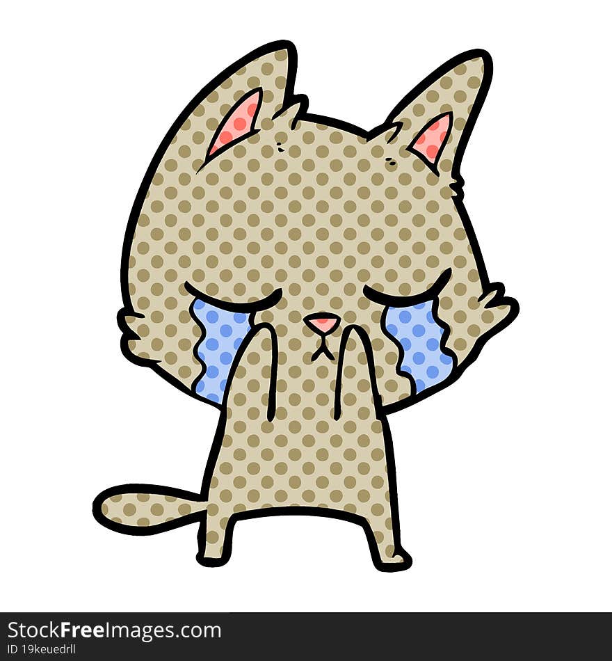 crying cartoon cat. crying cartoon cat