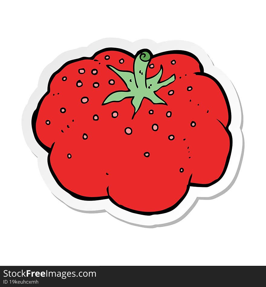 sticker of a cartoon tomato