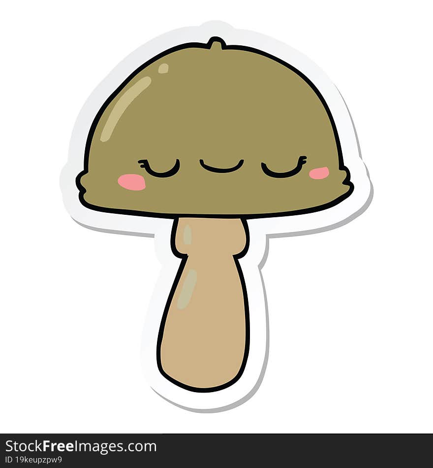 Sticker Of A Cartoon Mushroom