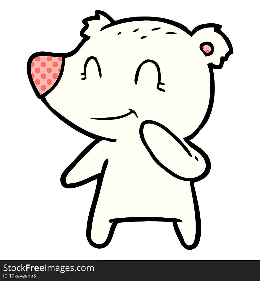 smiling polar bear cartoon. smiling polar bear cartoon