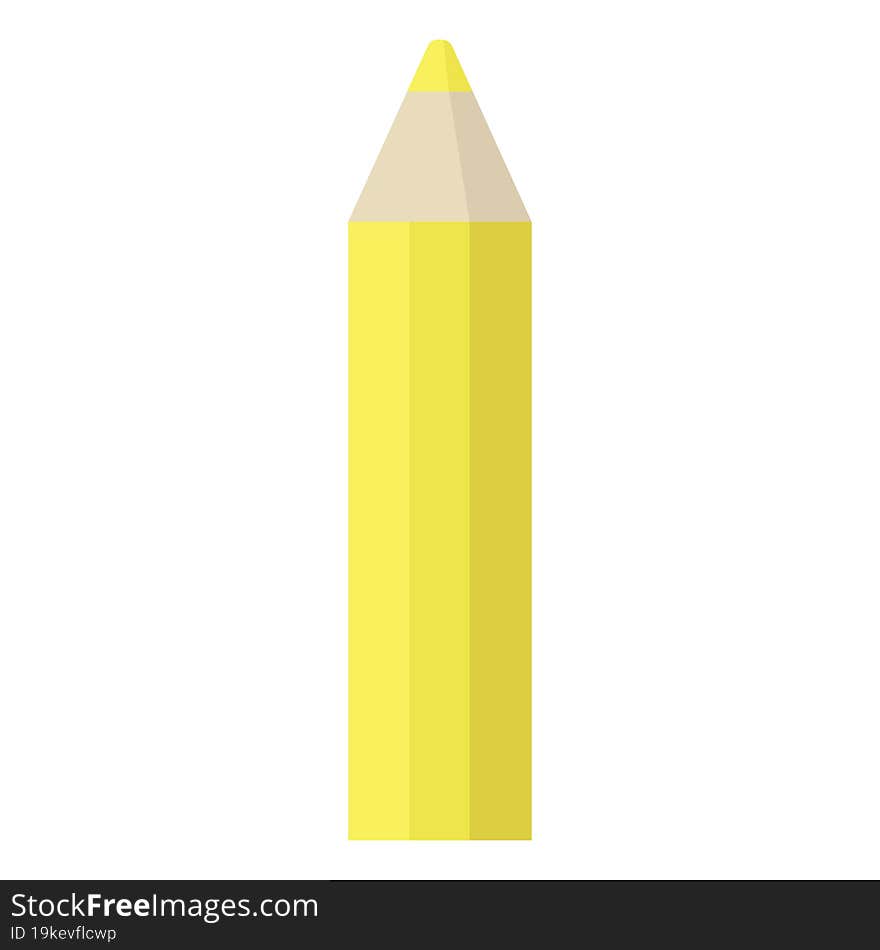 yellow coloring pencil graphic vector illustration icon. yellow coloring pencil graphic vector illustration icon