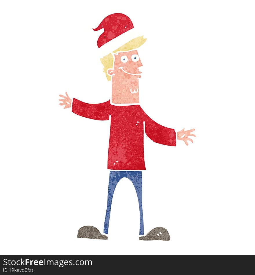 cartoon man getting ready for christmas. cartoon man getting ready for christmas