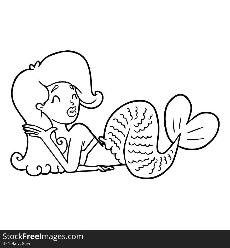 cartoon mermaid. cartoon mermaid