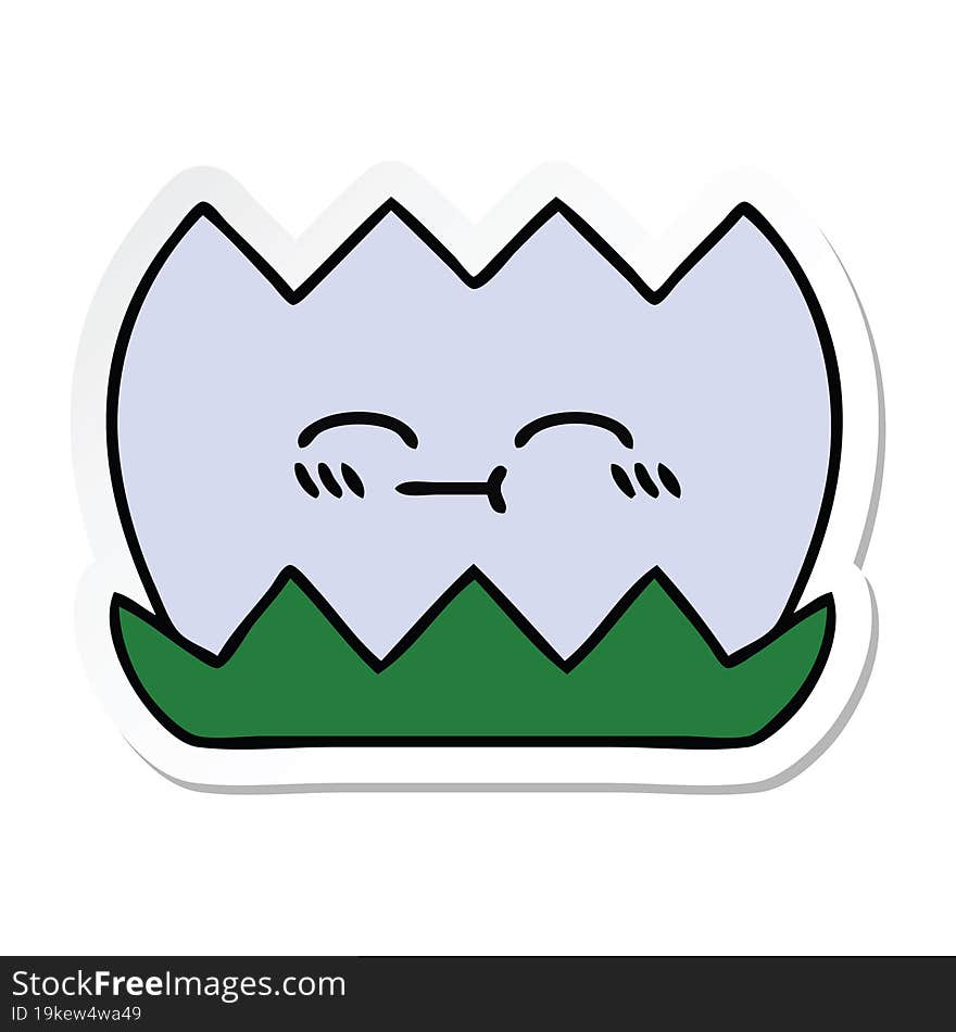 sticker of a cute cartoon water lilly