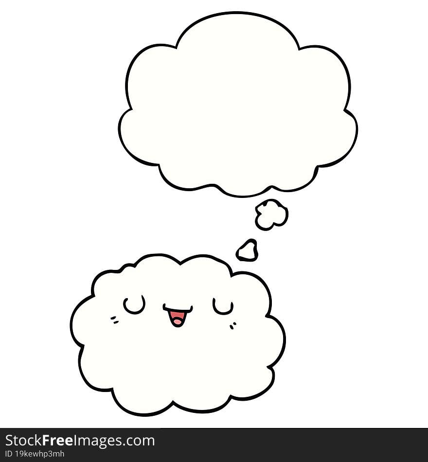 cartoon cloud and thought bubble