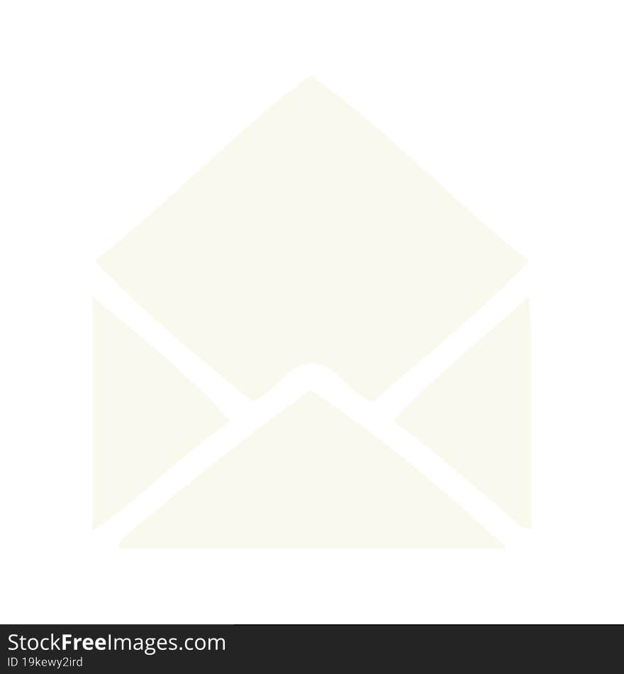 flat color retro cartoon of a paper envelope