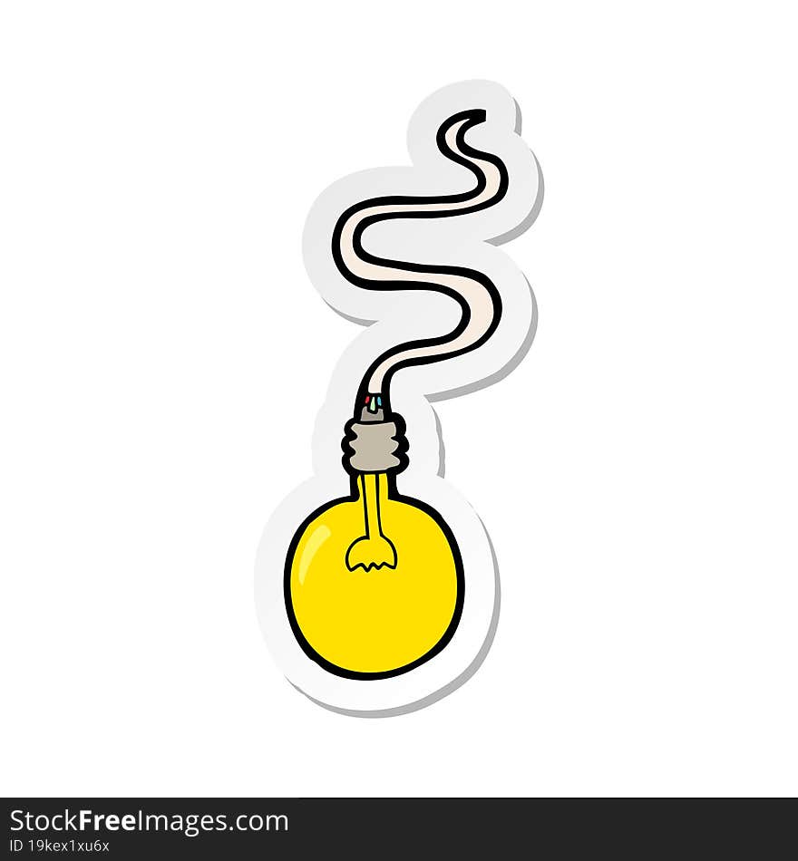 sticker of a cartoon light bulb