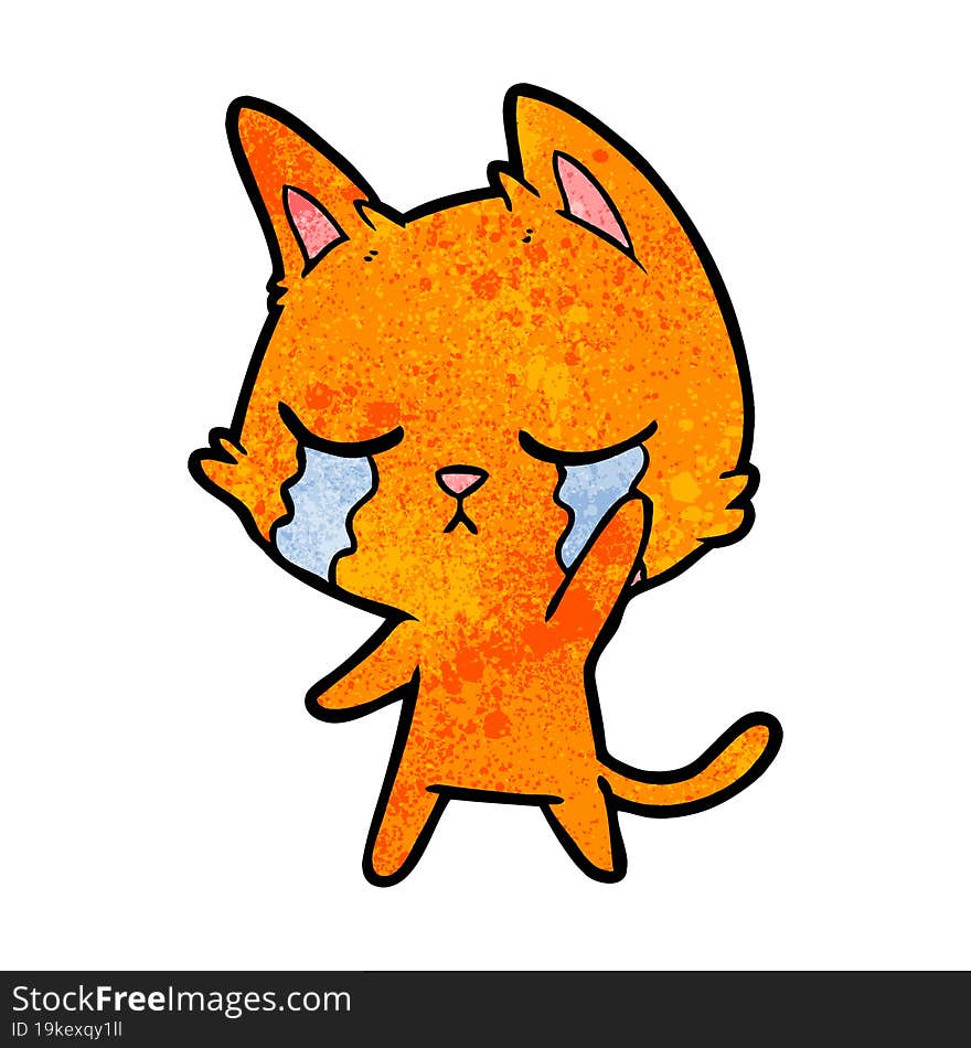 crying cartoon cat. crying cartoon cat