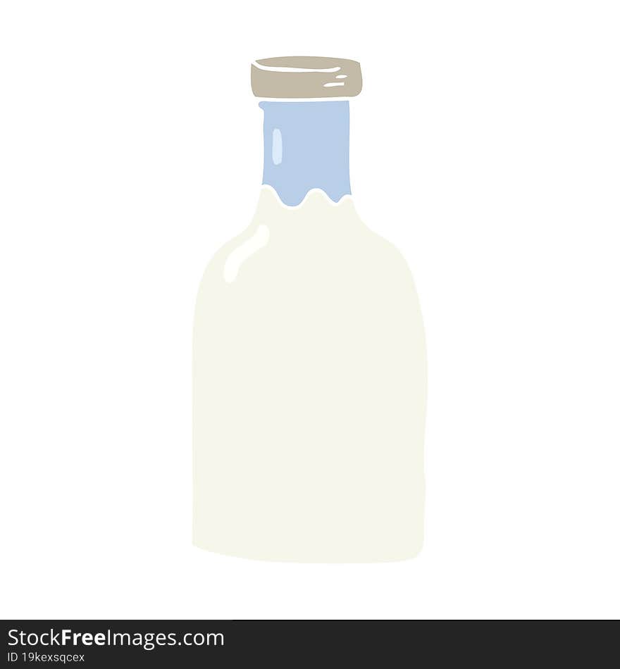 flat color illustration of a cartoon milk bottle