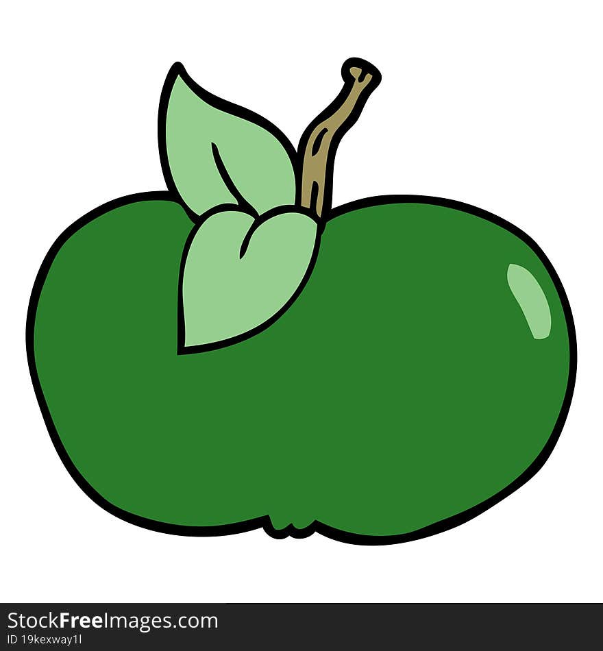 cartoon doodle juicy apple