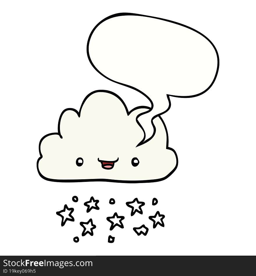 cartoon storm cloud and speech bubble