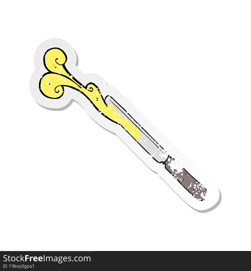 retro distressed sticker of a cartoon butter knife