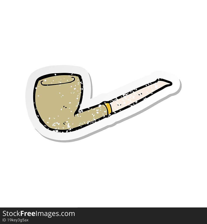 retro distressed sticker of a cartoon pipe