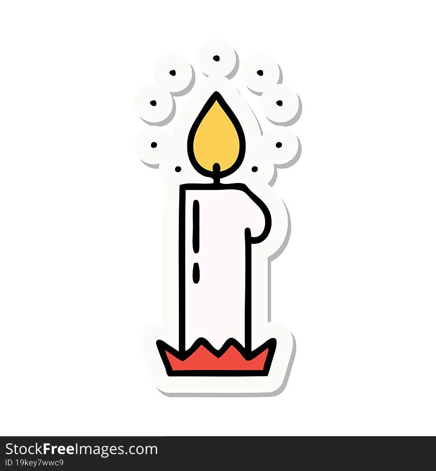 tattoo style sticker of a candle