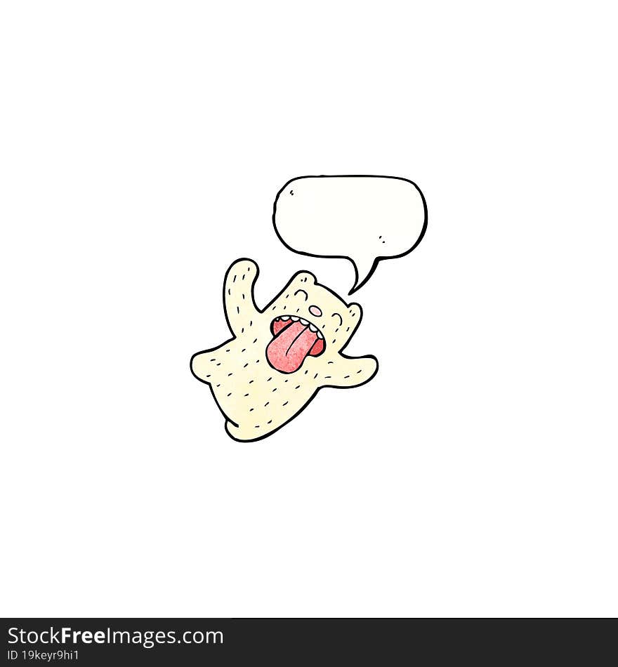 funny polar bear with speech bubble