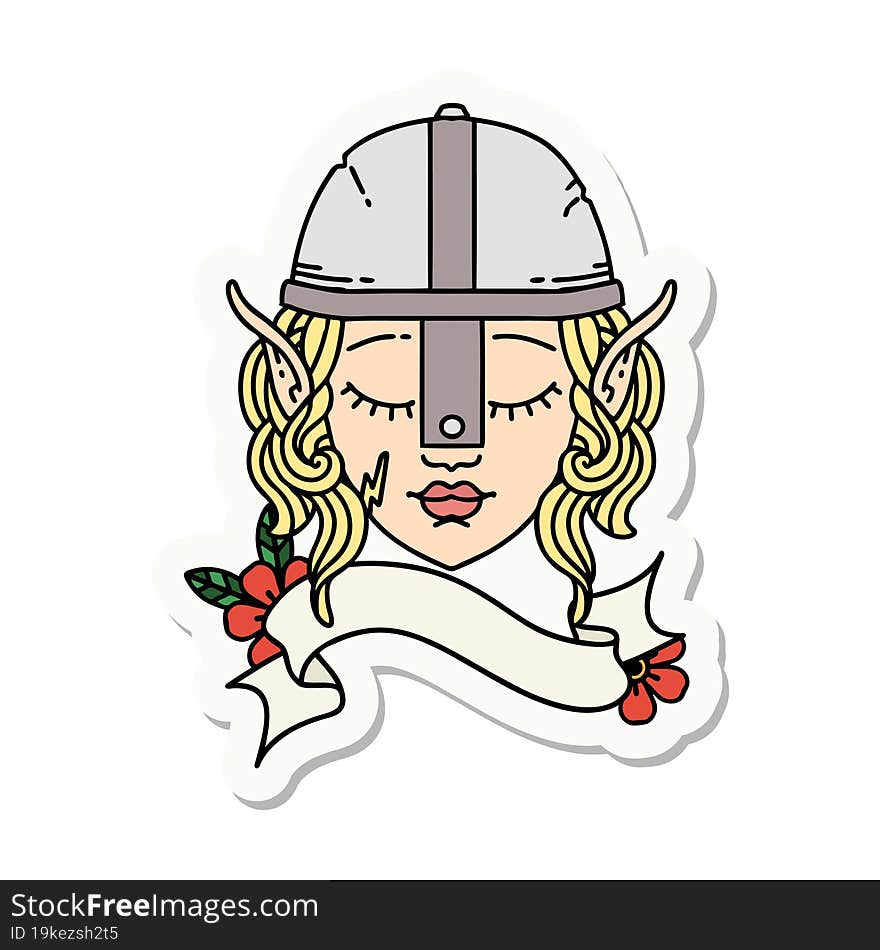 Elf Fighter Character Face Sticker