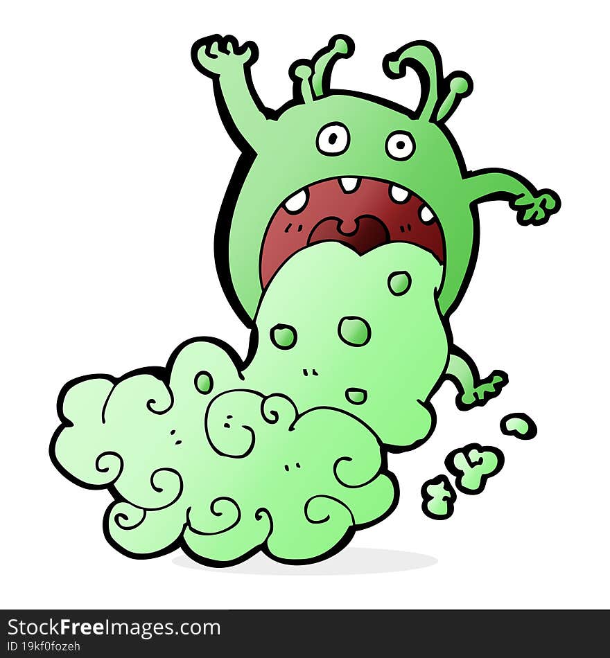 cartoon gross monster being sick