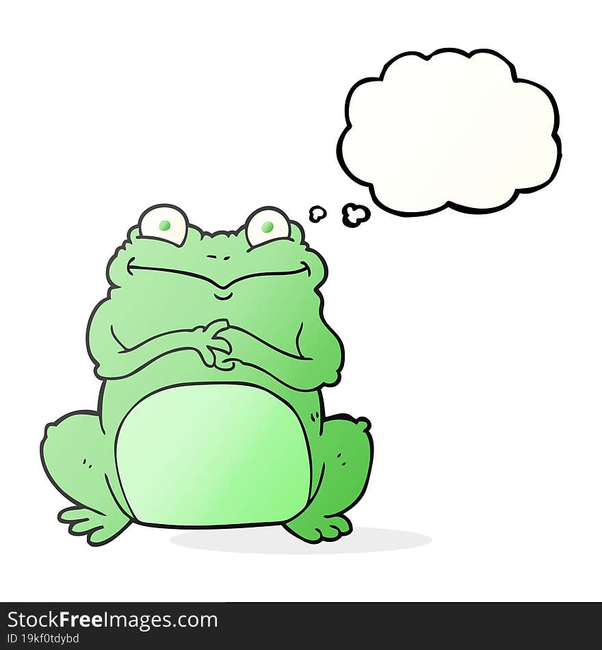 freehand drawn thought bubble cartoon funny frog