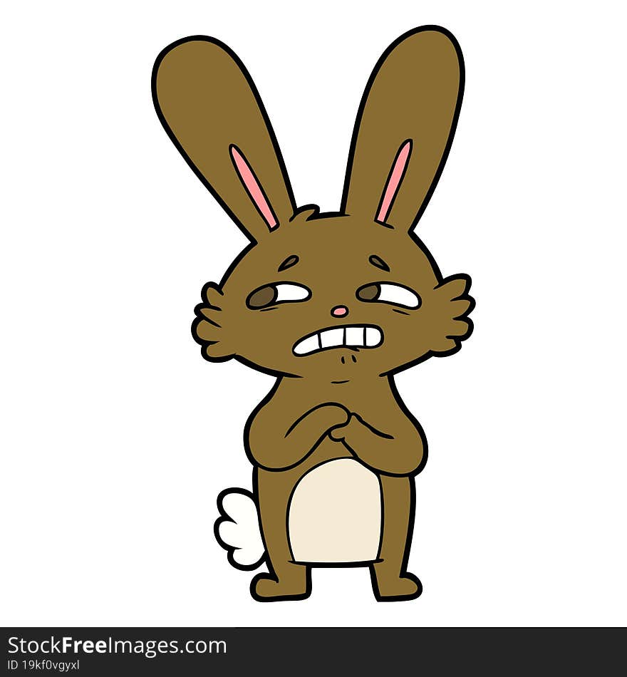 cartoon anxious rabbit. cartoon anxious rabbit