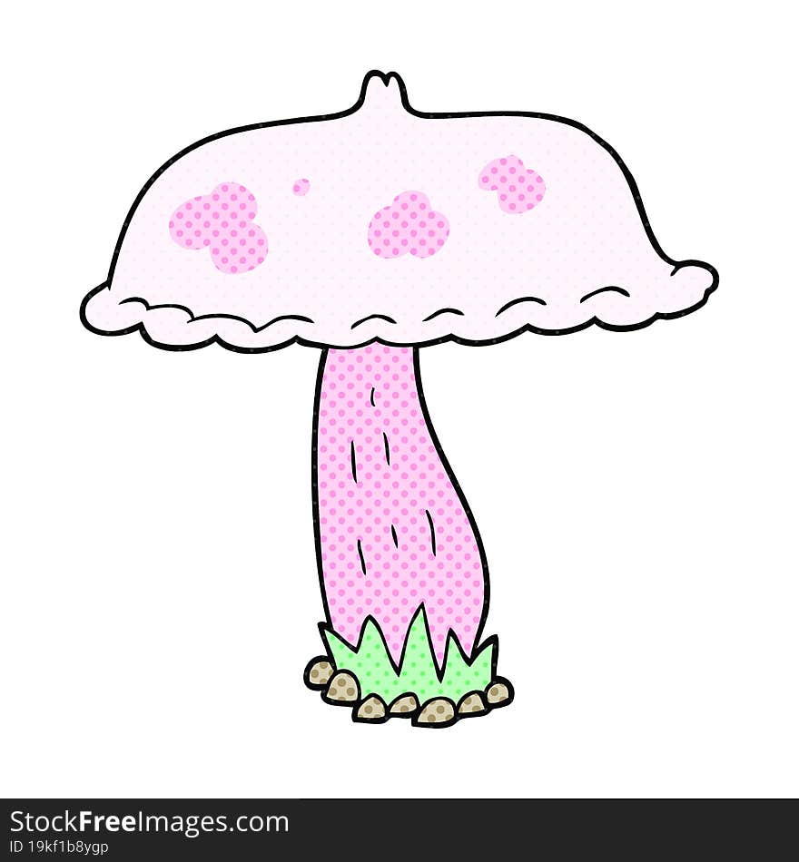 freehand drawn cartoon mushroom