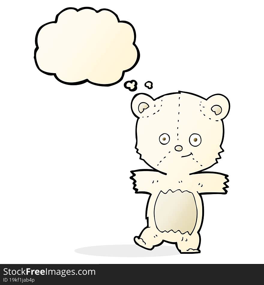 cartoon cute polar bear with thought bubble