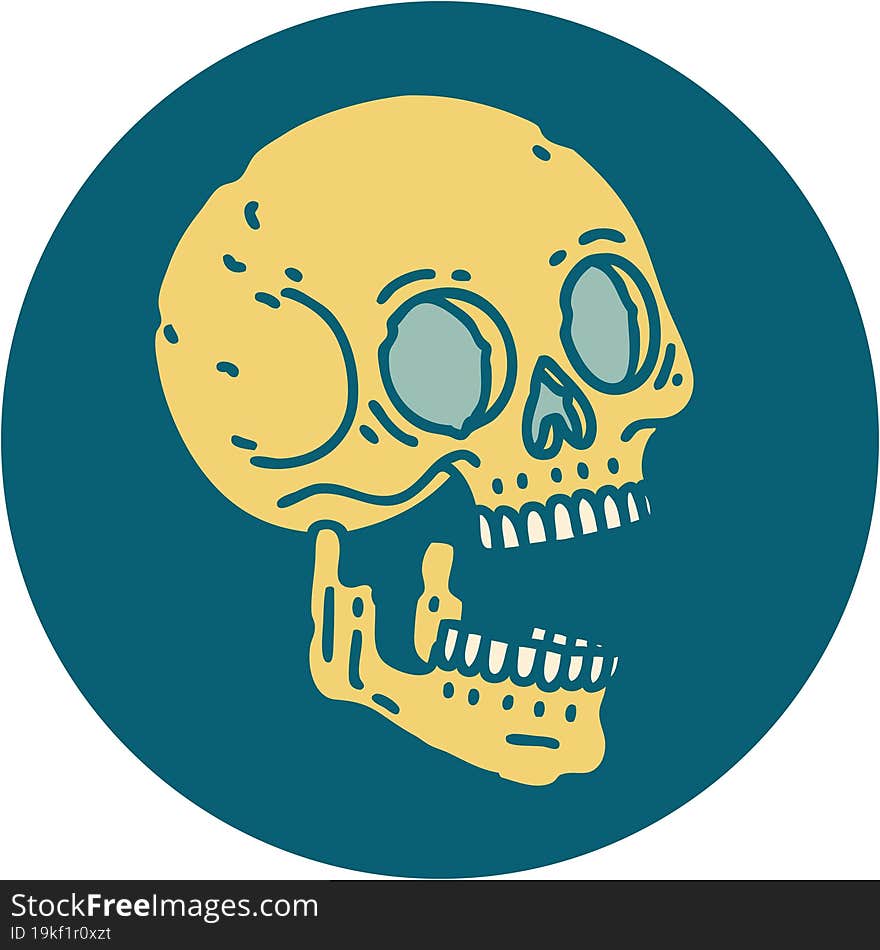 iconic tattoo style image of a skull. iconic tattoo style image of a skull