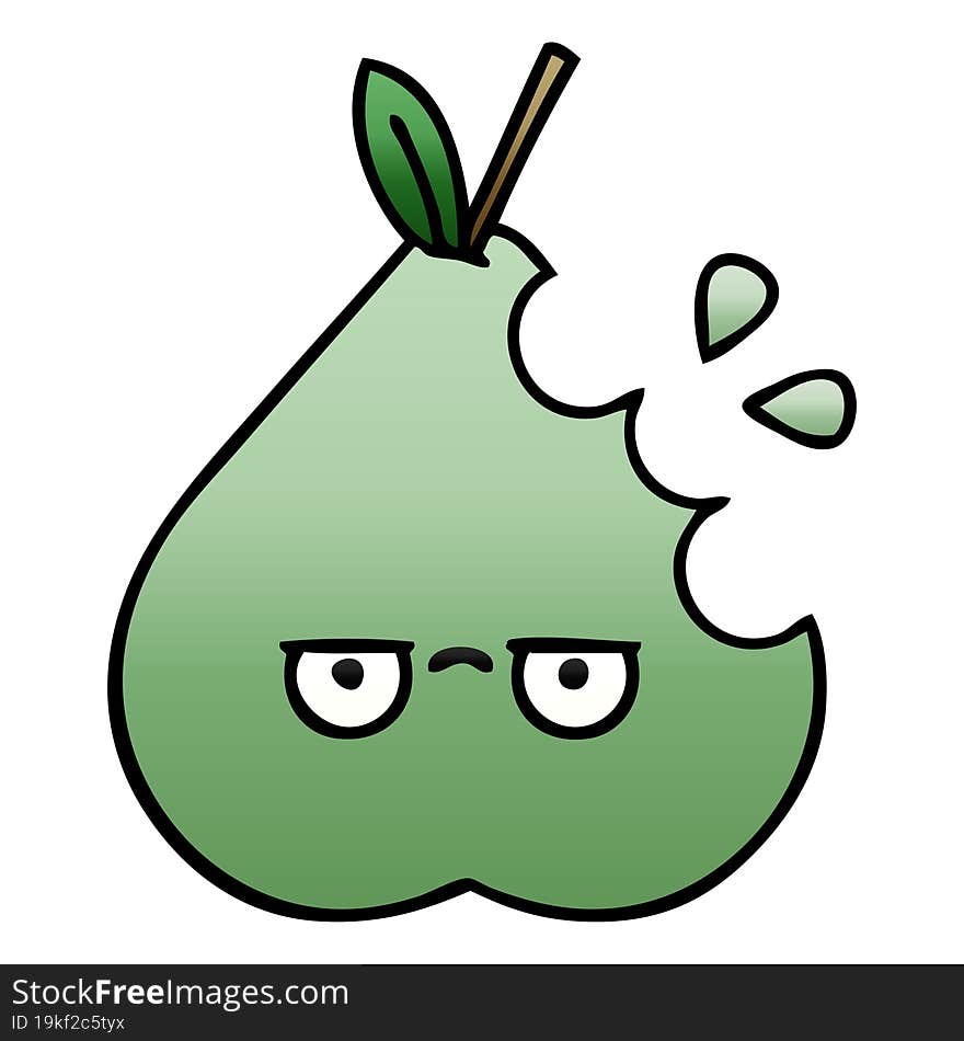 gradient shaded cartoon green pear