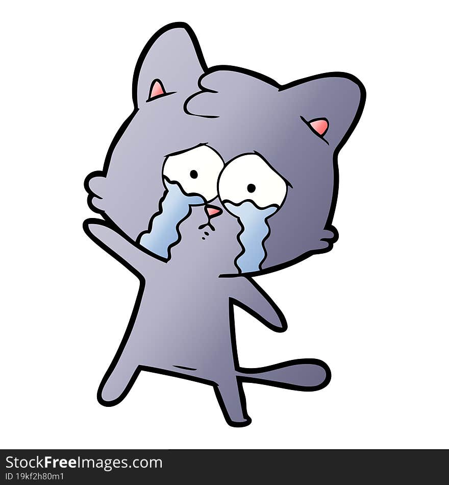 crying cartoon cat. crying cartoon cat