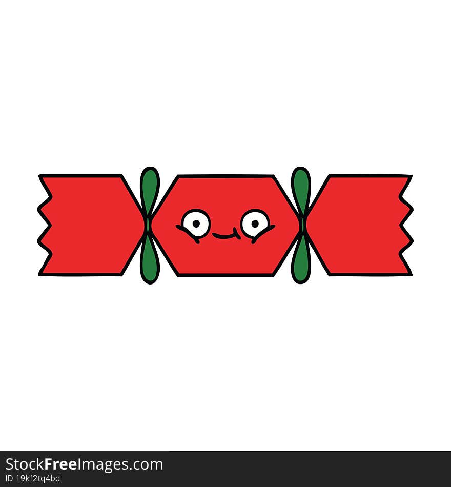 cute cartoon of a christmas cracker