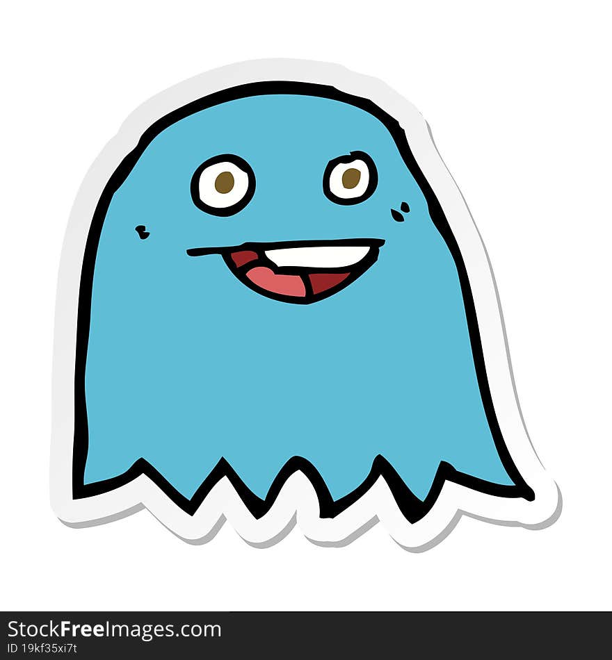 Sticker Of A Cartoon Ghost