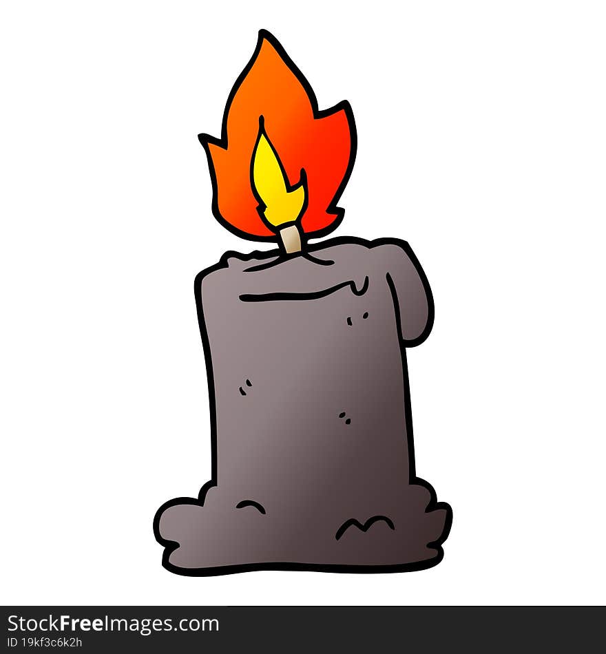 cartoon doodle burning candle