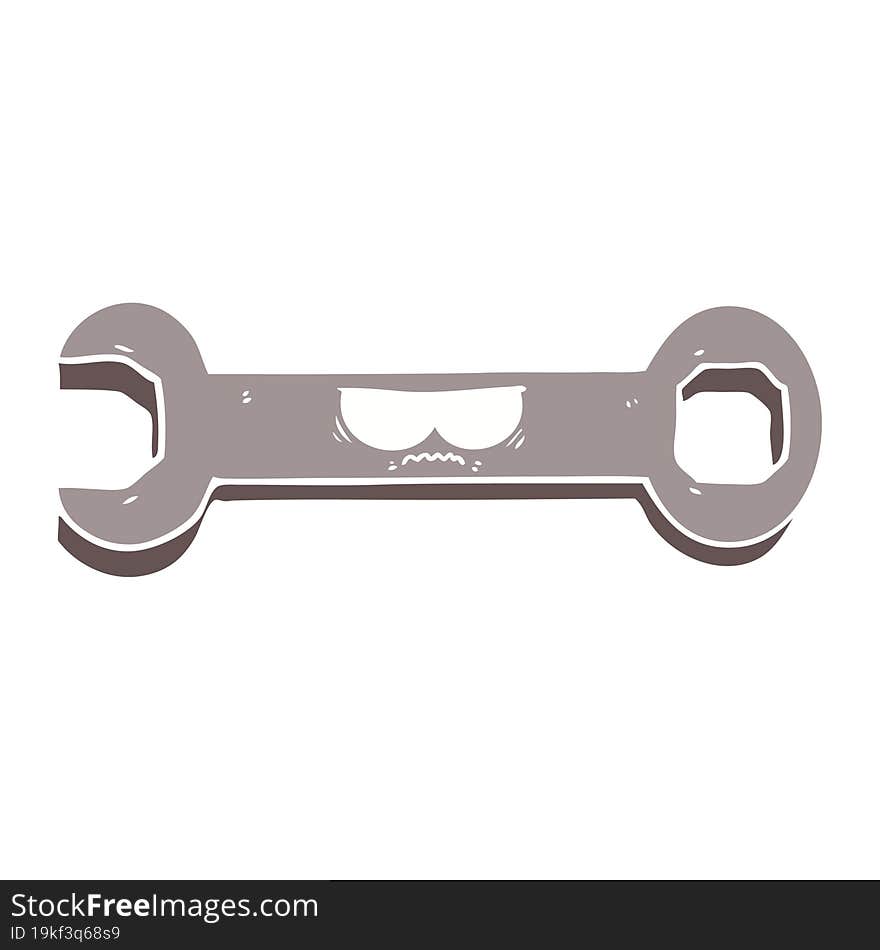 flat color style cartoon spanner