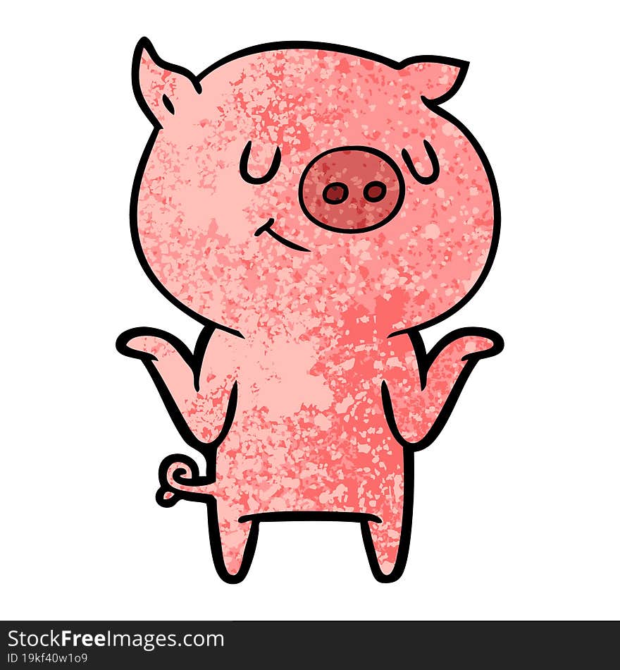 happy cartoon pig. happy cartoon pig