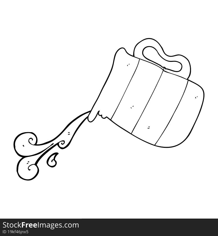 Black And White Cartoon Pouring Milk Jug