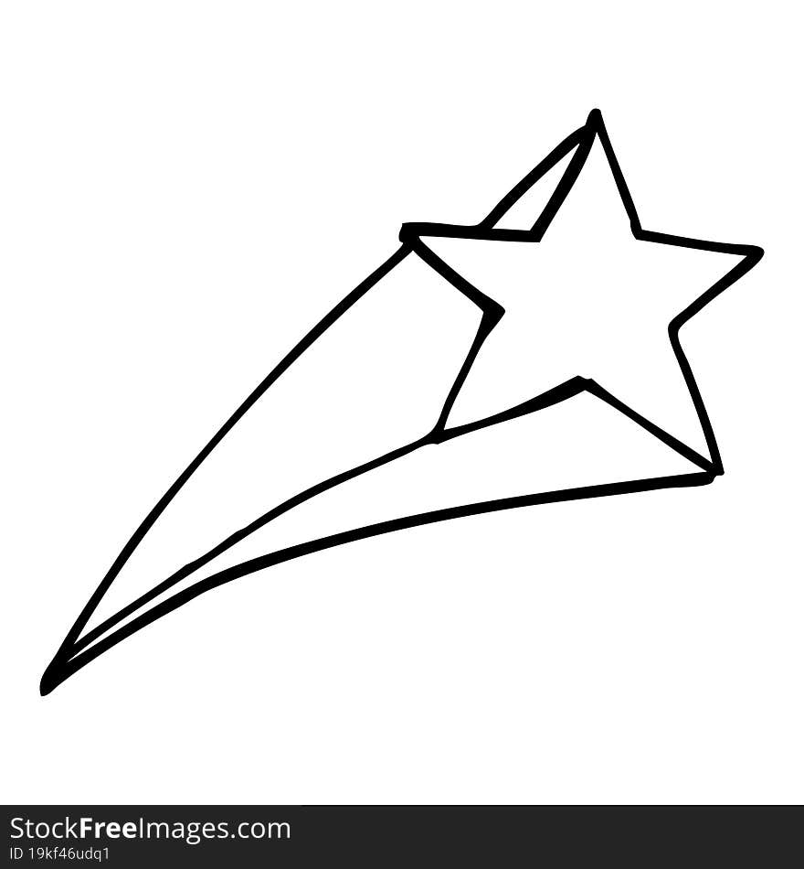 line drawing cartoon shooting star