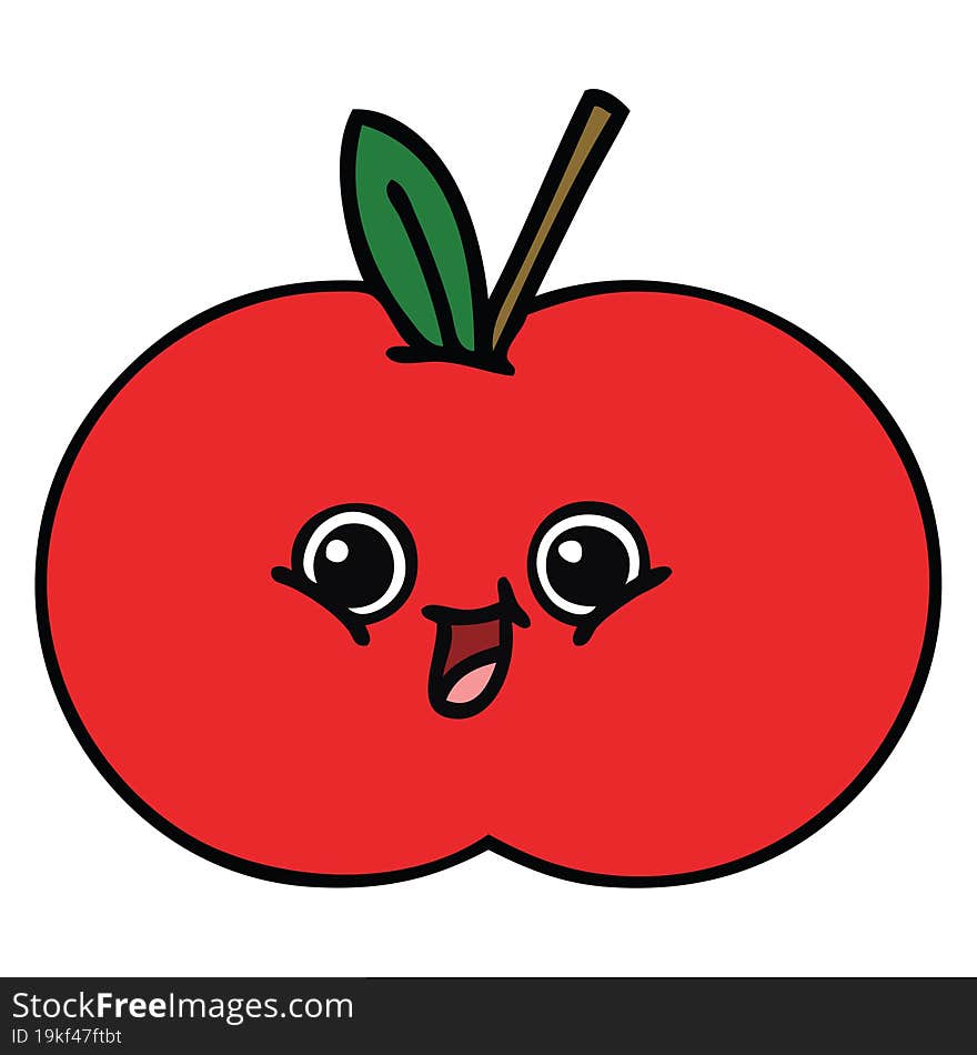 cute cartoon red apple