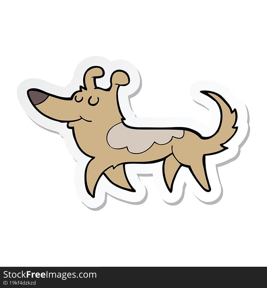 sticker of a cartoon dog