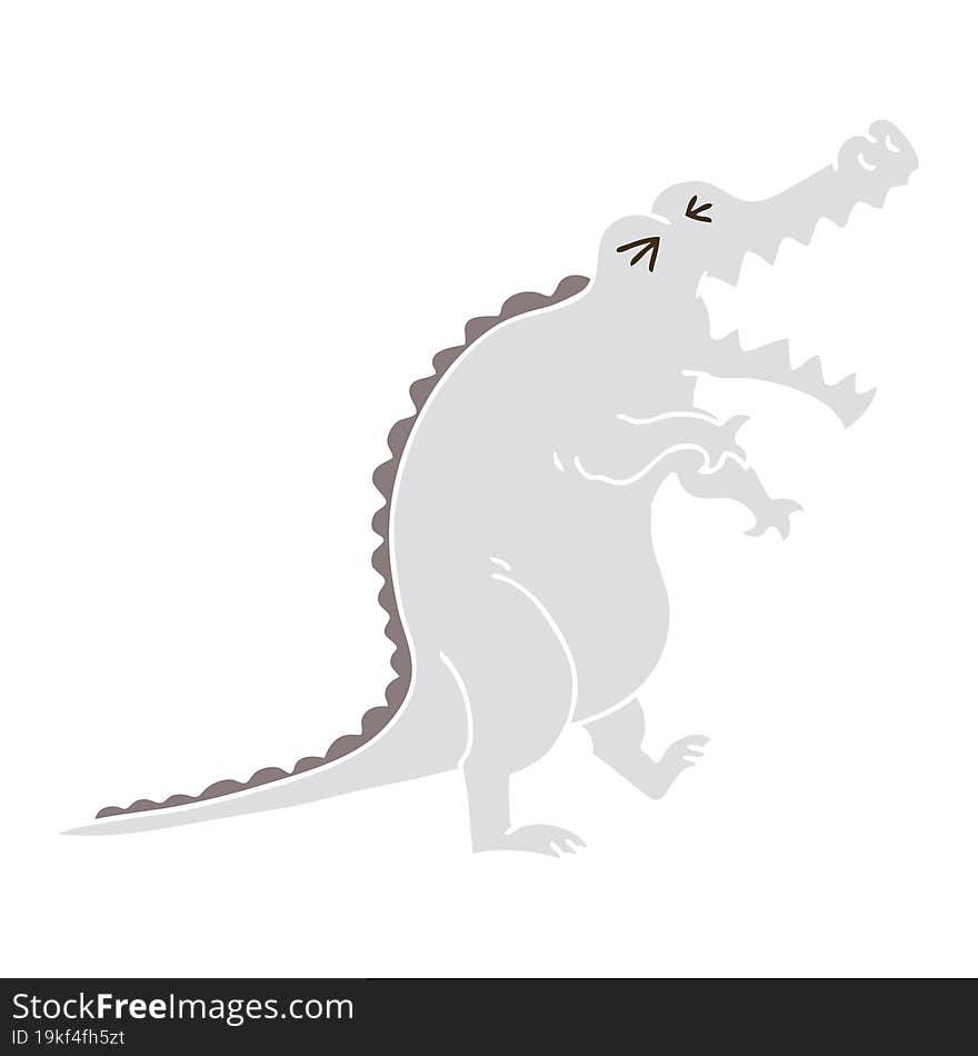 Quirky Hand Drawn Cartoon Crocodile