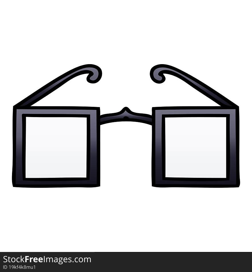 gradient shaded cartoon square glasses