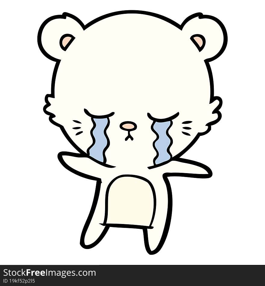 crying cartoon polarbear. crying cartoon polarbear