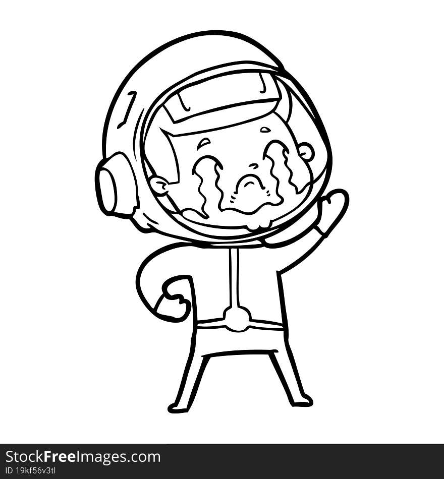 cartoon crying astronaut. cartoon crying astronaut