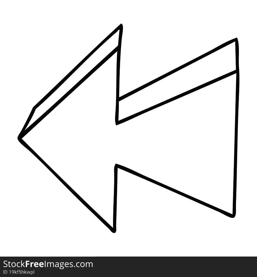 Quirky Line Drawing Cartoon Arrow