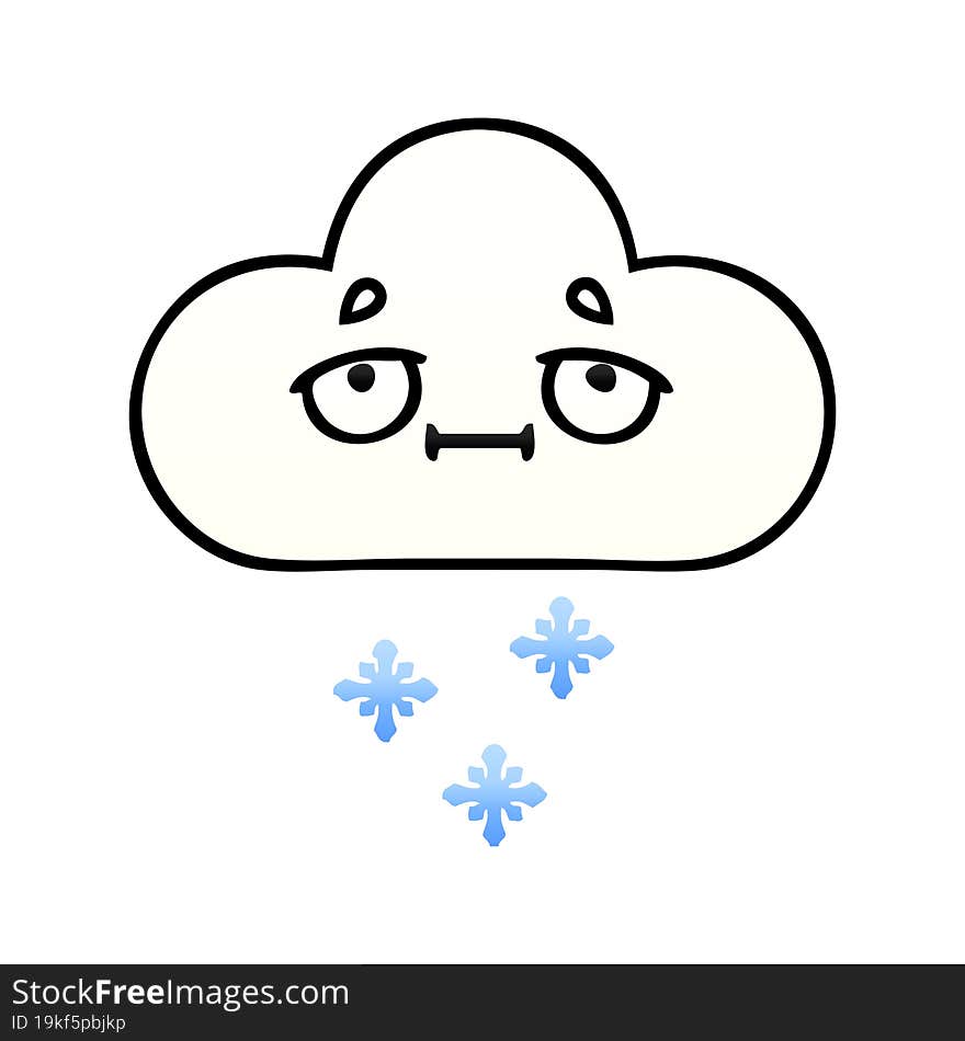 gradient shaded cartoon snow cloud