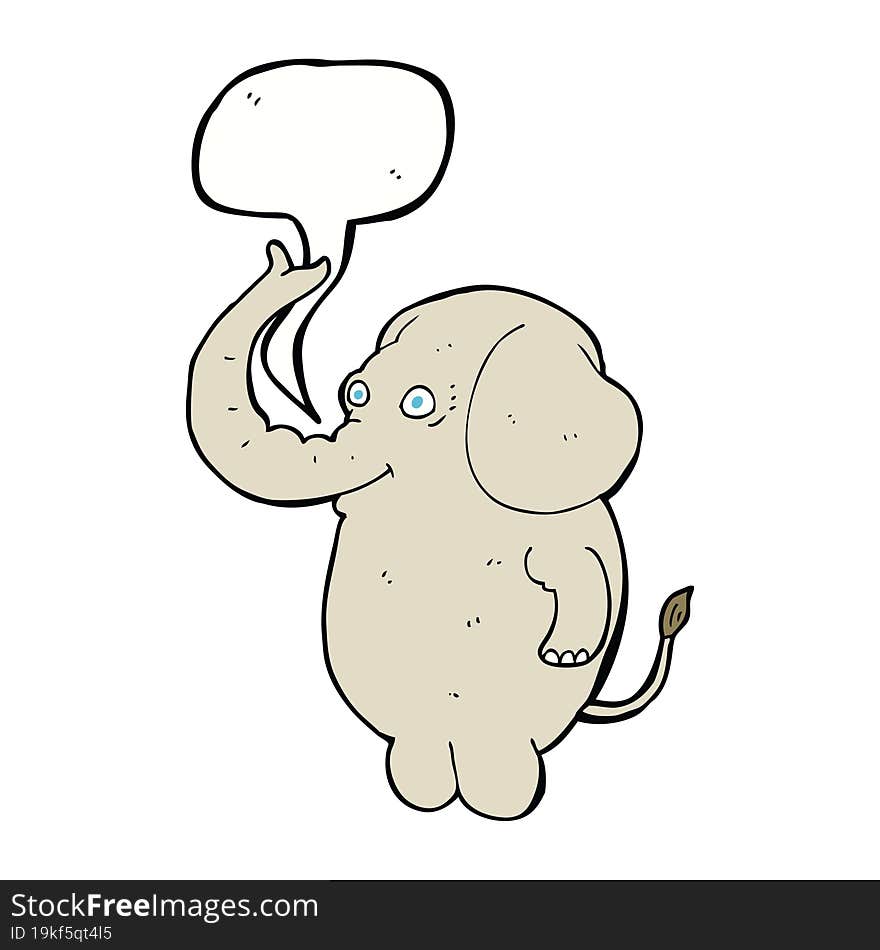 Cartoon Funny Elephant With Speech Bubble