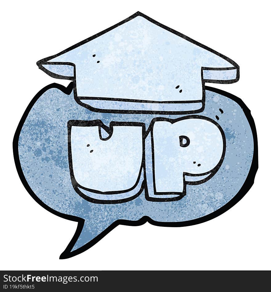 Speech Bubble Textured Cartoon Up Symbol