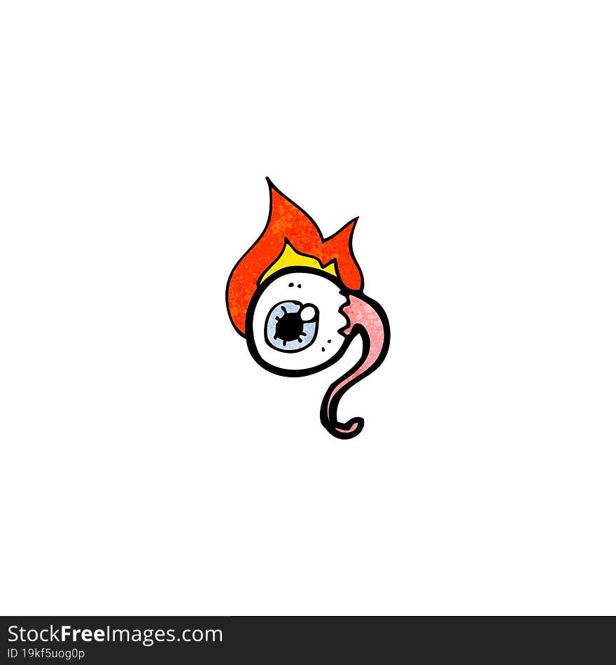 cartoon burning eyeball