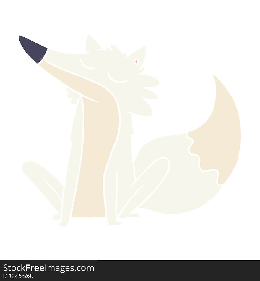 flat color style cartoon wolf